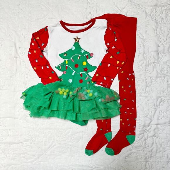 Tu Christmas Tree Holiday Outfit Size 12-18m - Picture 2 of 11